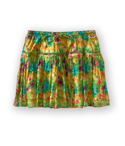 Aeropostale Womens Lined Pleated Floral Mini Skirt