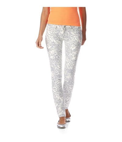 Aeropostale Womens Ashley Ultra Animal Print Skinny Fit Jeans, TW1