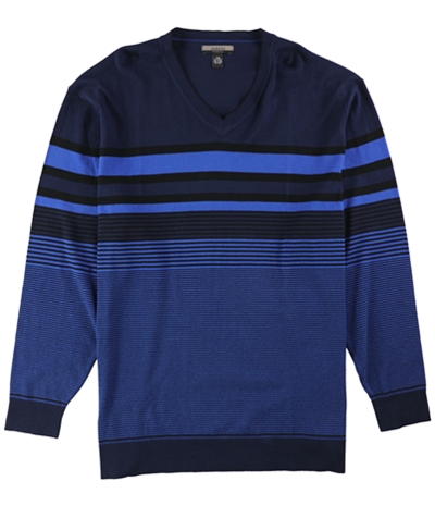 Alfani Mens Bold Pop Striped V-Neck Pullover Sweater