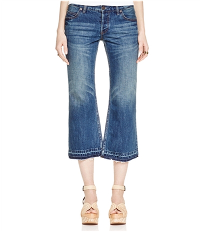 Free People Womens Jacob Flared Cropped Jeans