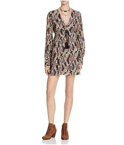 Free People Womens Stealing Fire Printed Empire Dress