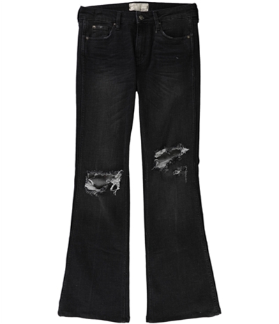 Free People Womens Authentic Ripped Flared Jeans