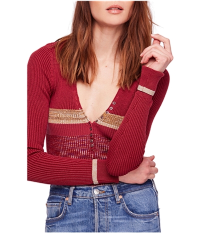 Free People Womens Frequency Henley Sweater, TW1