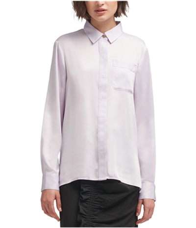 Dkny Womens Solid Button Up Shirt, TW1