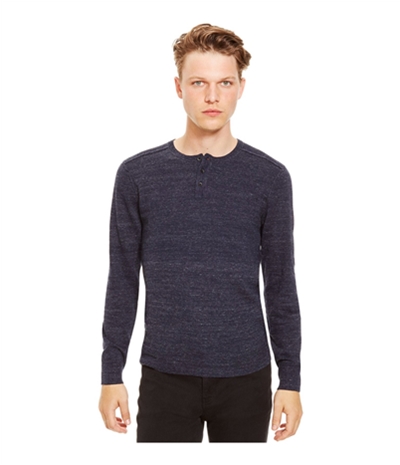 Kenneth Cole Mens Marled Slub Pullover Sweater