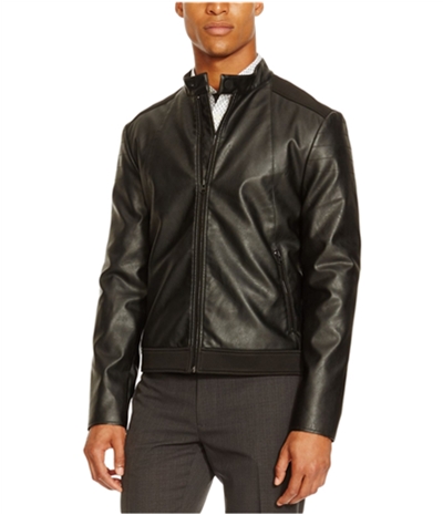 Kenneth Cole Mens Faux Leather Motorcycle Jacket, TW1