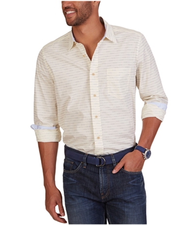 Nautica Mens Dot Stripe Button Up Shirt