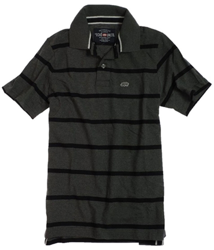 Ecko Unltd. Mens Clean Stripe Jersey Rugby Polo Shirt black XS