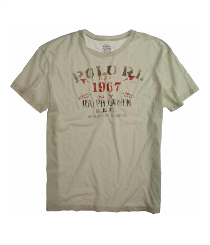 Ralph Lauren Mens Ss Prnt Jrsy C/n Graphic T-Shirt offwhite L