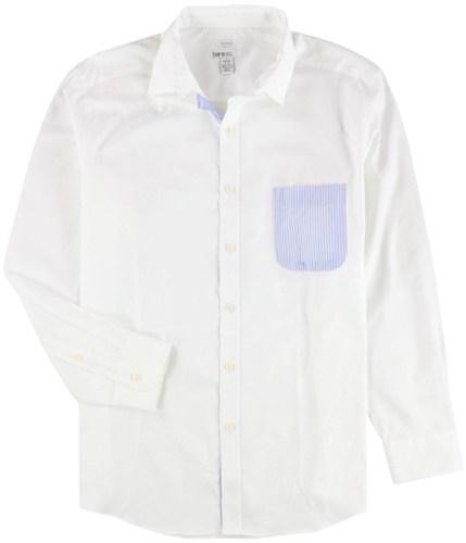 bar III Mens Stretch Button Up Dress Shirt white 14-14.5