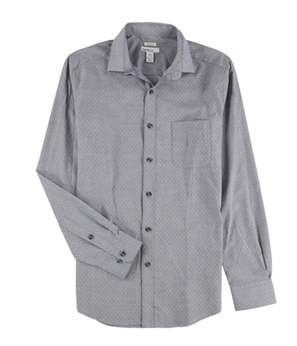 bar III Mens Dobby Button Up Dress Shirt grey 14-14.5