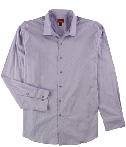 Alfani Mens Oval Dobby Button Up Dress Shirt purple 15-15.5
