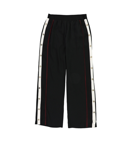 bar III Womens Snap Detail Athletic Track Pants black S/30