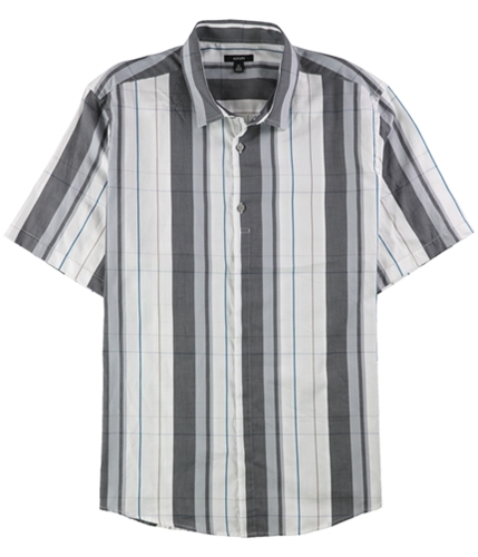 Alfani Mens Prime Plaid Button Up Shirt brightwhite 2XL