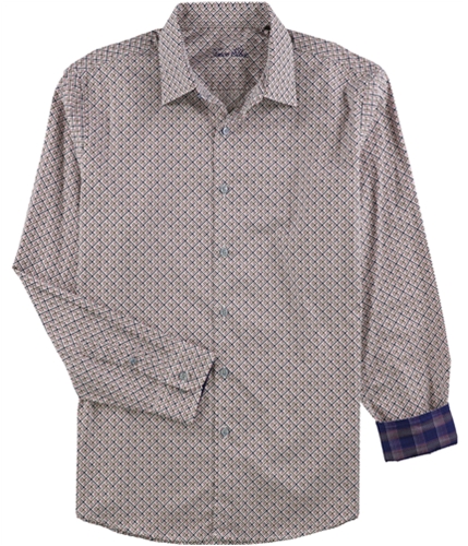 Tasso Elba Mens Long Sleeve Button Up Shirt berrycombo M