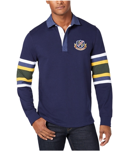 Club Room Mens Colorblock Rugby Polo Shirt navyblue S