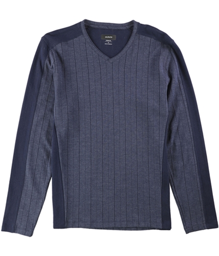 Alfani Mens Pinstripe Pullover Sweater navy M