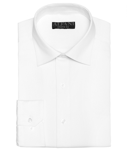 Alfani Mens Athletic Fit Button Up Dress Shirt white 15-15.5
