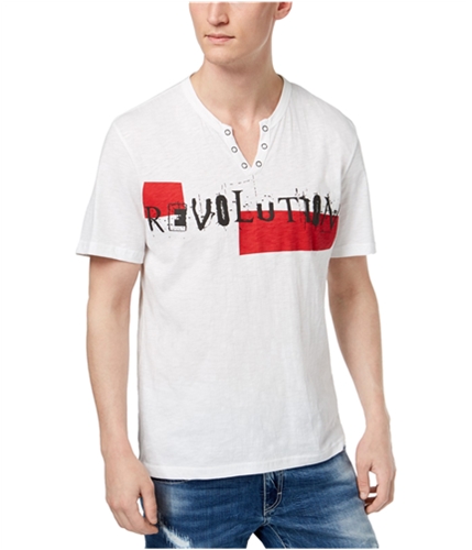 I-N-C Mens Revolution Henley Shirt whitepure S