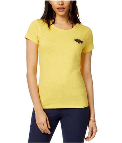 maison Jules Womens Embellished Dragonfly Basic T-Shirt tuscangold XXS