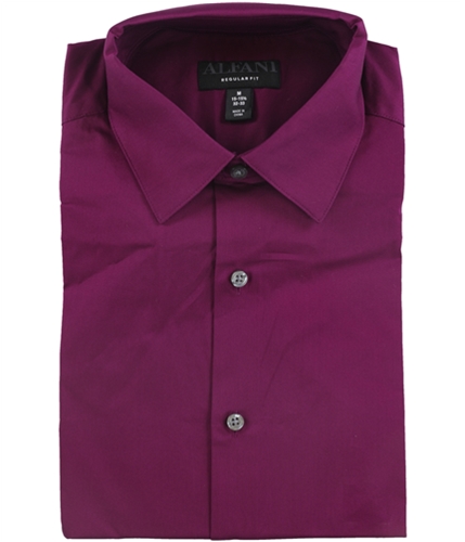 Alfani Mens AlfaTech Solid Button Up Dress Shirt forestberry 15-15.5