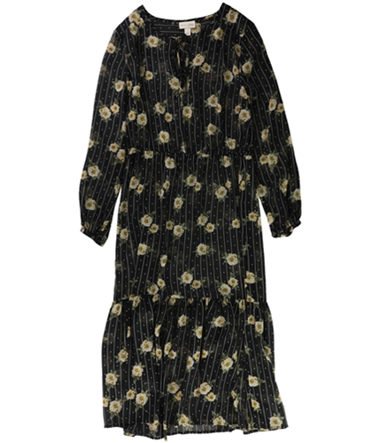 maison Jules Womens Floral Midi Dress blackcombo M