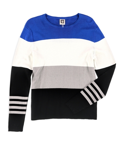 Anne Klein Womens Stripe Pullover Sweater bizetbluecombo S