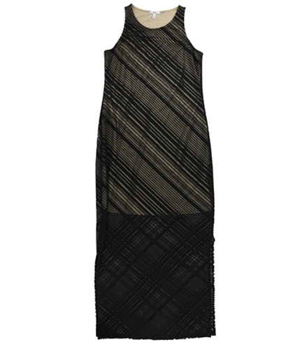 bar III Womens Striped Maxi Dress blackcombo M