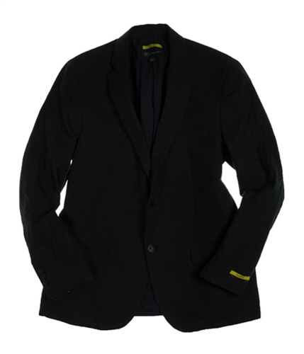 I-N-C Mens Pinstripe Two Button Blazer Jacket blackpinstripe L