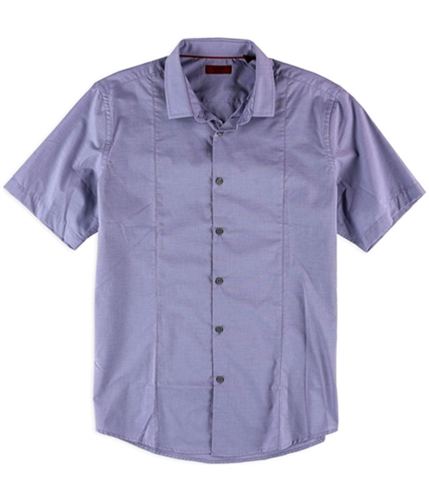 Alfani Mens Textured Slim SS Button Up Shirt violetdust L