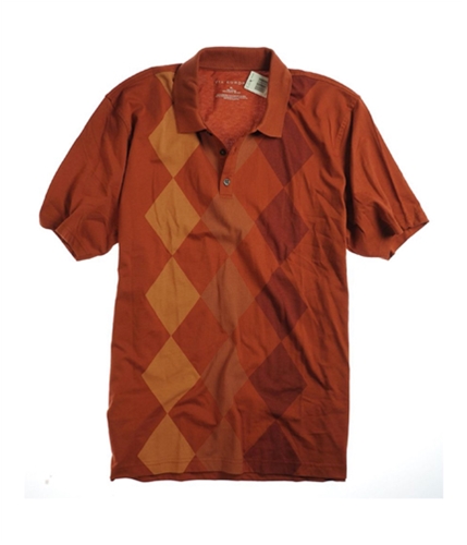 Via Europa Mens Ss Ombre Argyle Rugby Polo Shirt firebrickcbo XL