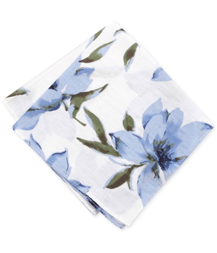bar III Mens Dylan Floral Pocket Square white One Size