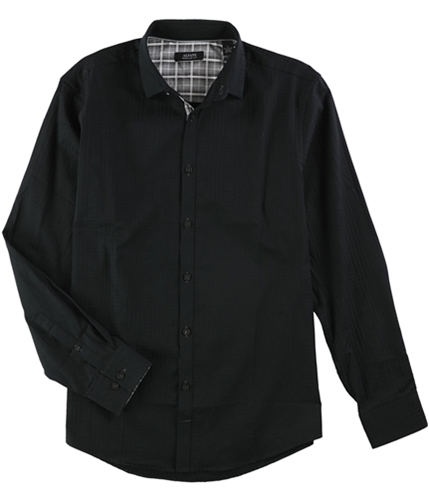 Alfani Mens Durocher Textured Button Up Shirt deepblack S