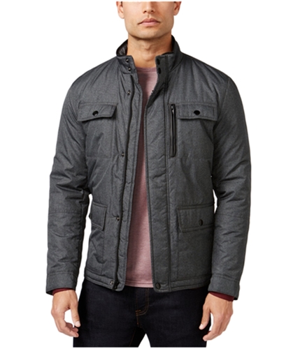 Alfani Mens Full-Zip Puffer Jacket greyheather S