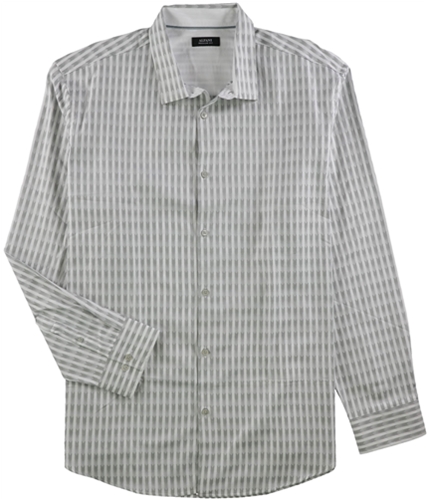 Alfani Mens Monty Herringbone Button Up Shirt brightwhite 2XL