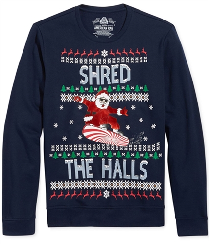 American Rag Mens Shred The Halls Pullover Sweater basicnavy S