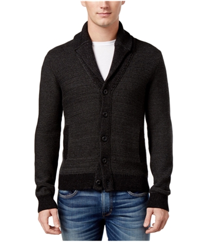 American Rag Mens Textured Cardigan Sweater deepblack L