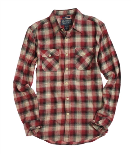 American Rag Mens Ls Flannel Button Up Shirt redcombo S