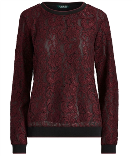 Ralph Lauren Womens Lace Pullover Blouse red S