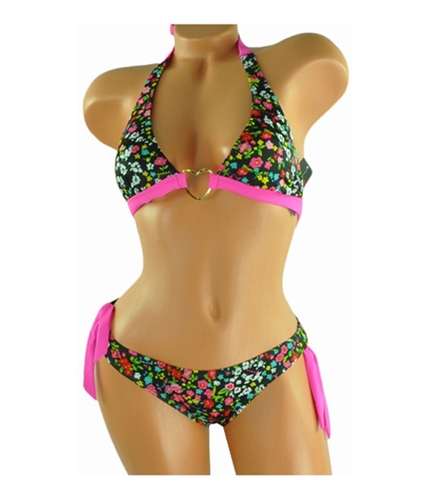 GUESS Womens Small Floral Heart Ring 2 Piece Tankini multicolor XS
