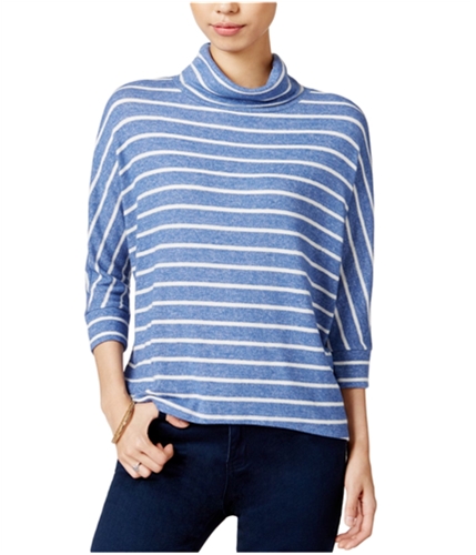 maison Jules Womens Striped Pullover Sweater hthrindigoco XXS