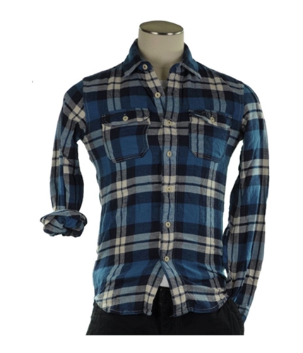 American Eagle Outfitters Mens Flannel Plaid Button Up Shirt 400 XS