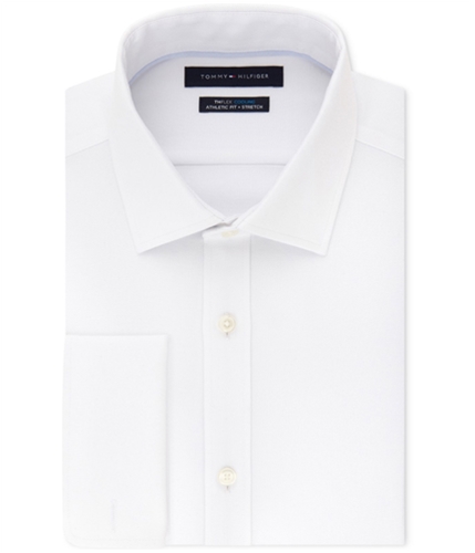 Tommy Hilfiger Mens Cooling Stretch Button Up Dress Shirt white 16.5