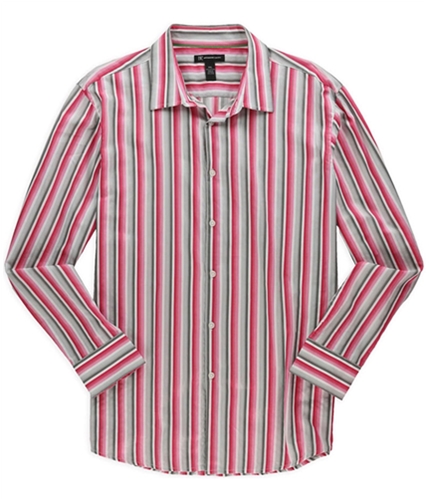 I-N-C Mens Multi Stripe Button Up Shirt radiantrose S