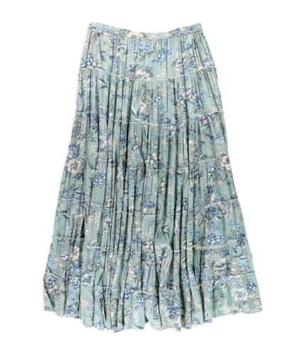 Ralph Lauren Womens Floral Tiered Maxi Skirt blue XL