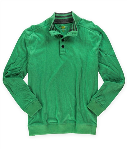 Club Room Mens Solid Henley Sweater greenglow M