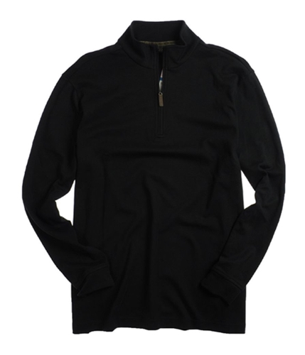 Tasso Elba Mens Ls Interlock 1/4 Zip Sweatshirt blackbasic XL