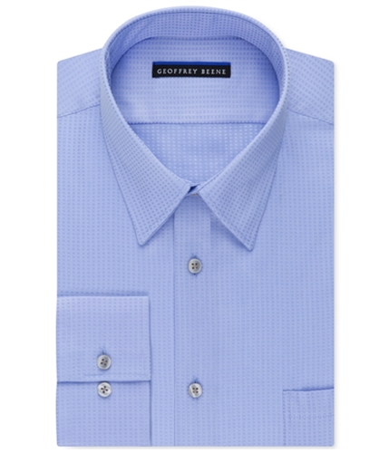 Geoffrey Beene Mens Textured Sateen Button Up Dress Shirt lightblue 15.5