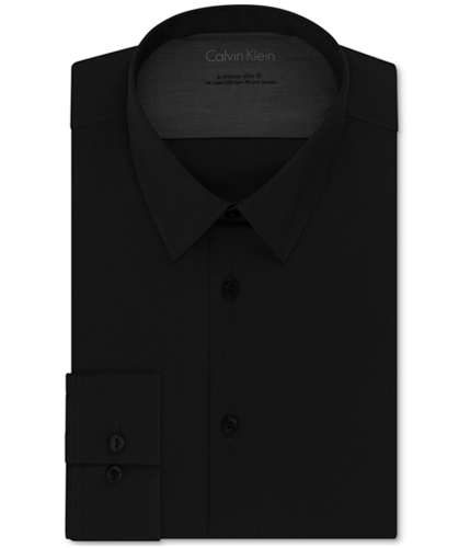 Calvin Klein Mens Extra Slim Fit Button Up Dress Shirt black 15-15.5