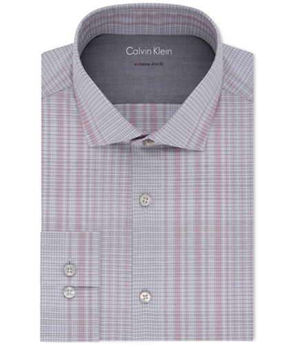 Calvin Klein Mens Extra Slim Button Up Dress Shirt redmulti 15-15.5